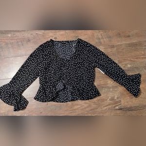 NWT Derek Hart polka dot blouse